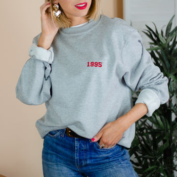 Embroidered Personalised 'Year' Unisex Sweatshirt, 3 of 12