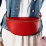 Vivid Red Soft Leather Lined Bum Bag, thumbnail 1 of 11
