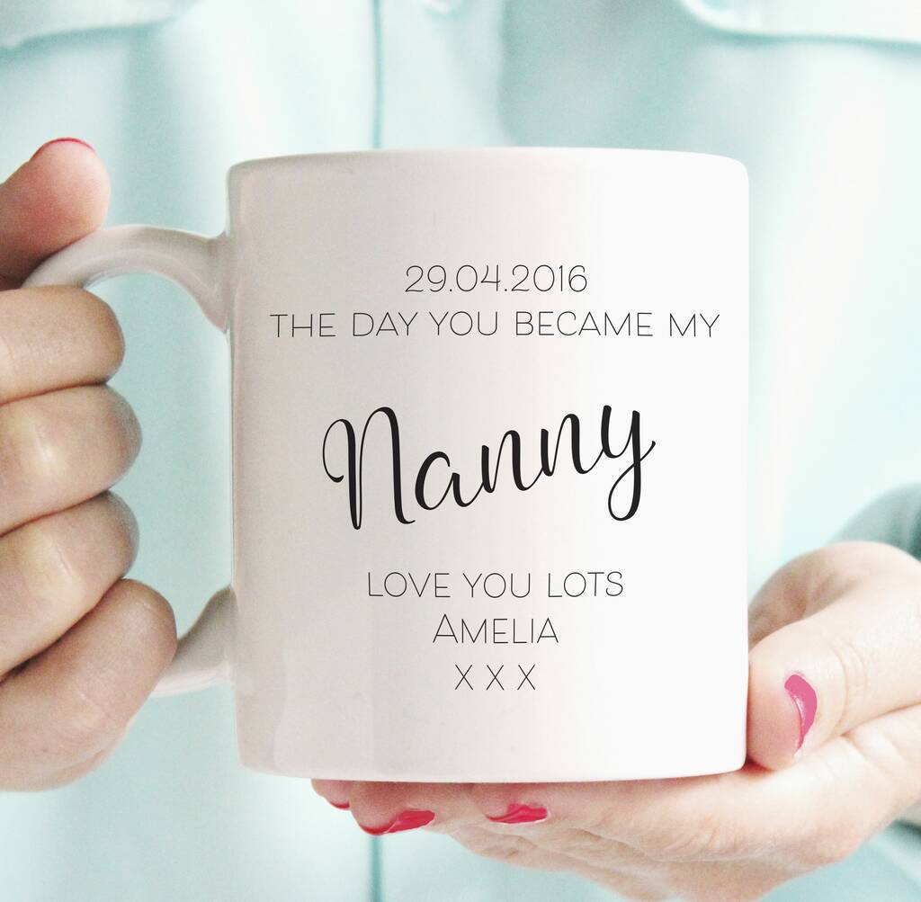 The Day You Became My Nanny Personalised Mug By Chips Sprinkles Notonthehighstreet Com