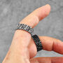 Personalised Dark Gunmetal Steel Viking Volcano Ring, thumbnail 6 of 11