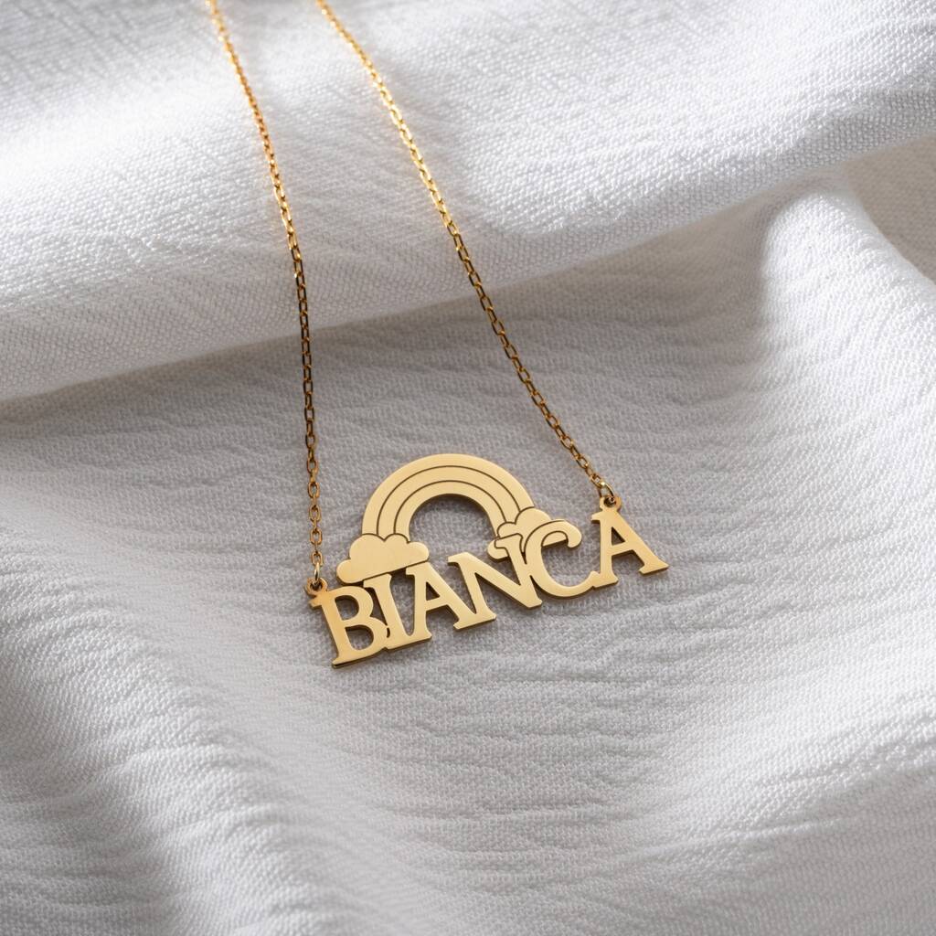 'Hope And Joy' Personalised Rainbow Name Necklace, 1 of 9