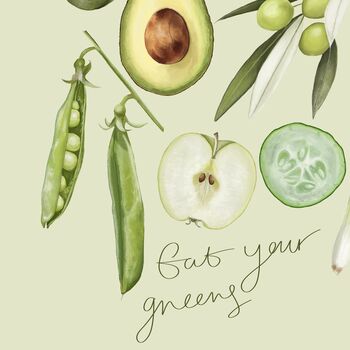 Vegetable Eat Your Green Art Print, 3 of 3