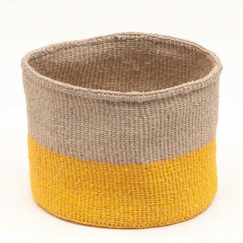 Yellow And Grey Duo Colour Block Basket, 3 of 9
