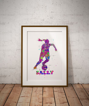 Personalised Girls Football Print, 2 of 5