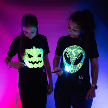 Cool Alien Head Interactive Glow In The Dark T Shirt, 5 of 7