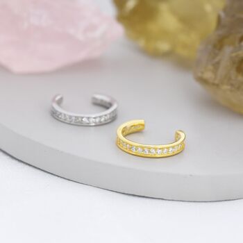 Sterling Silver Cz Ear Cuff, 3 of 12