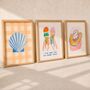 Set Of Six Beach Vibes Themed Print Bundle, thumbnail 3 of 4