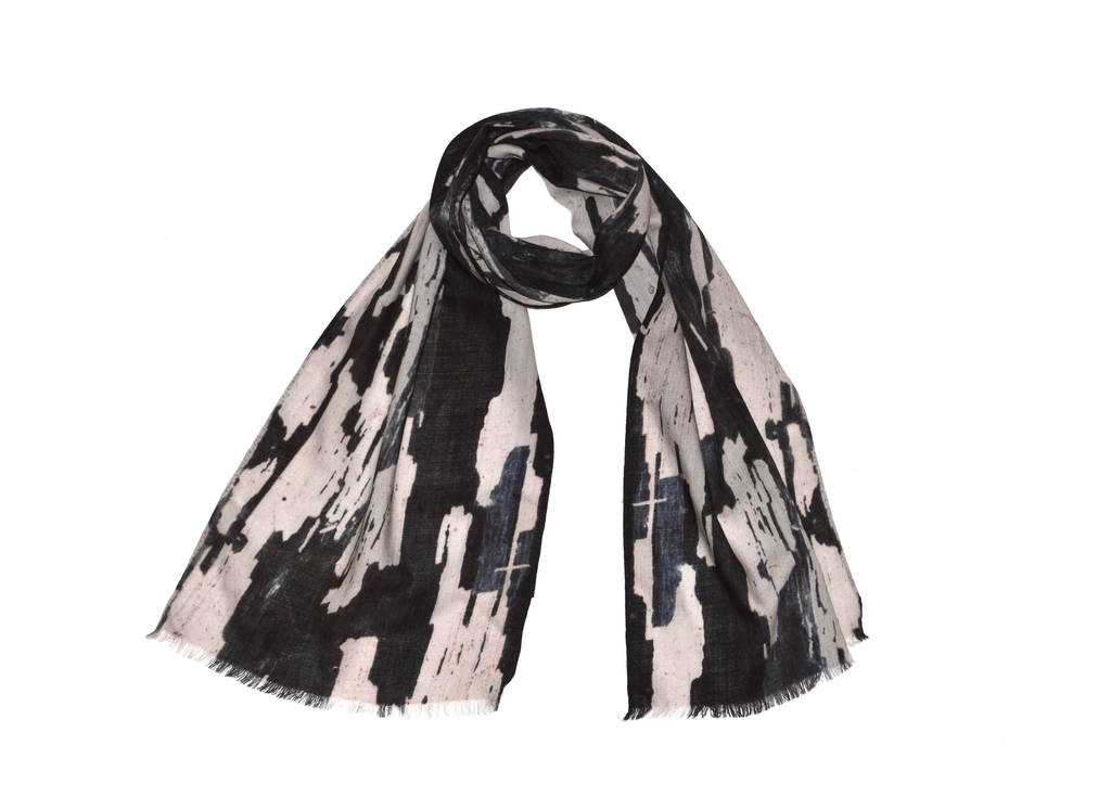 Wool Cashmere Scarf, Limited Edition, 'Monochrome', 1 of 3
