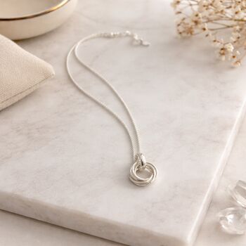 60th Birthday Sterling Silver Six Ring Pendant Necklace, 2 of 6