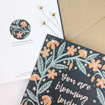 You Are Blooming Lovely, Blank Notelet Card, 5 of 7