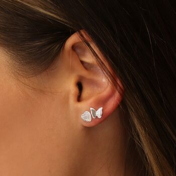Sterling Silver Butterfly Stud Earrings, 2 of 6