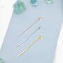 Sterling Silver Asymmetric Triangle And Dangling Bar Drop Stud Earrings, thumbnail 2 of 11