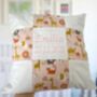 Personalised Patchwork Birth Cushion, thumbnail 1 of 6