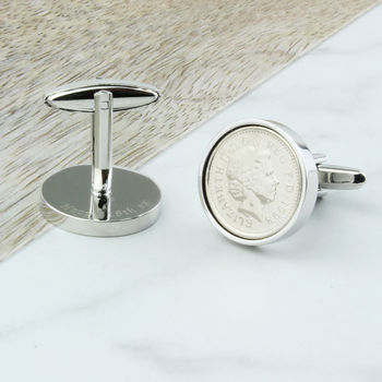 Personalised 21st Or 18th Birthday Five Pence Cufflinks, 12 of 12