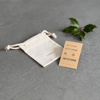 Let It Snow Sterling Silver Snowflake Earrings, 2 of 5