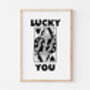 Pink Queen Of Hearts Lucky You Wall Print, thumbnail 4 of 5