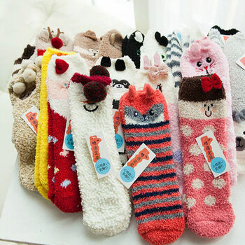 Cute Fluffy Animal Socks Gift Box, 2 of 10