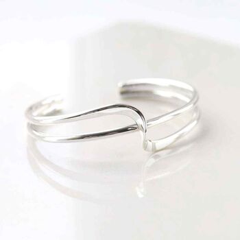 Sterling Silver Journey Cuff Bangle, 6 of 8