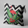 Pink Flamingo Cushion Cover With Leaves And Zig Zag, thumbnail 4 of 7