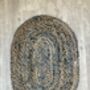 Denim And Jute Braided Oval Rug, thumbnail 2 of 4
