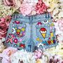 Kids Personalised Hand Painted Denim Shorts, thumbnail 2 of 12