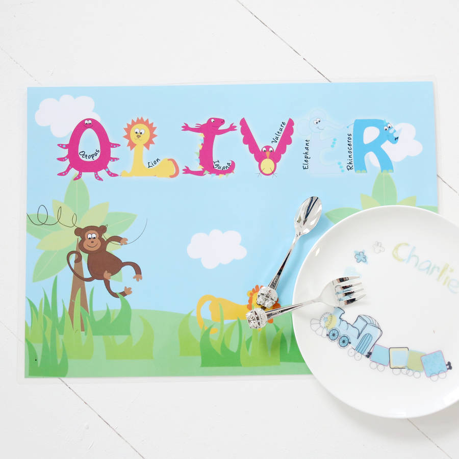 Personalised Animal Placemat By My 1st Years