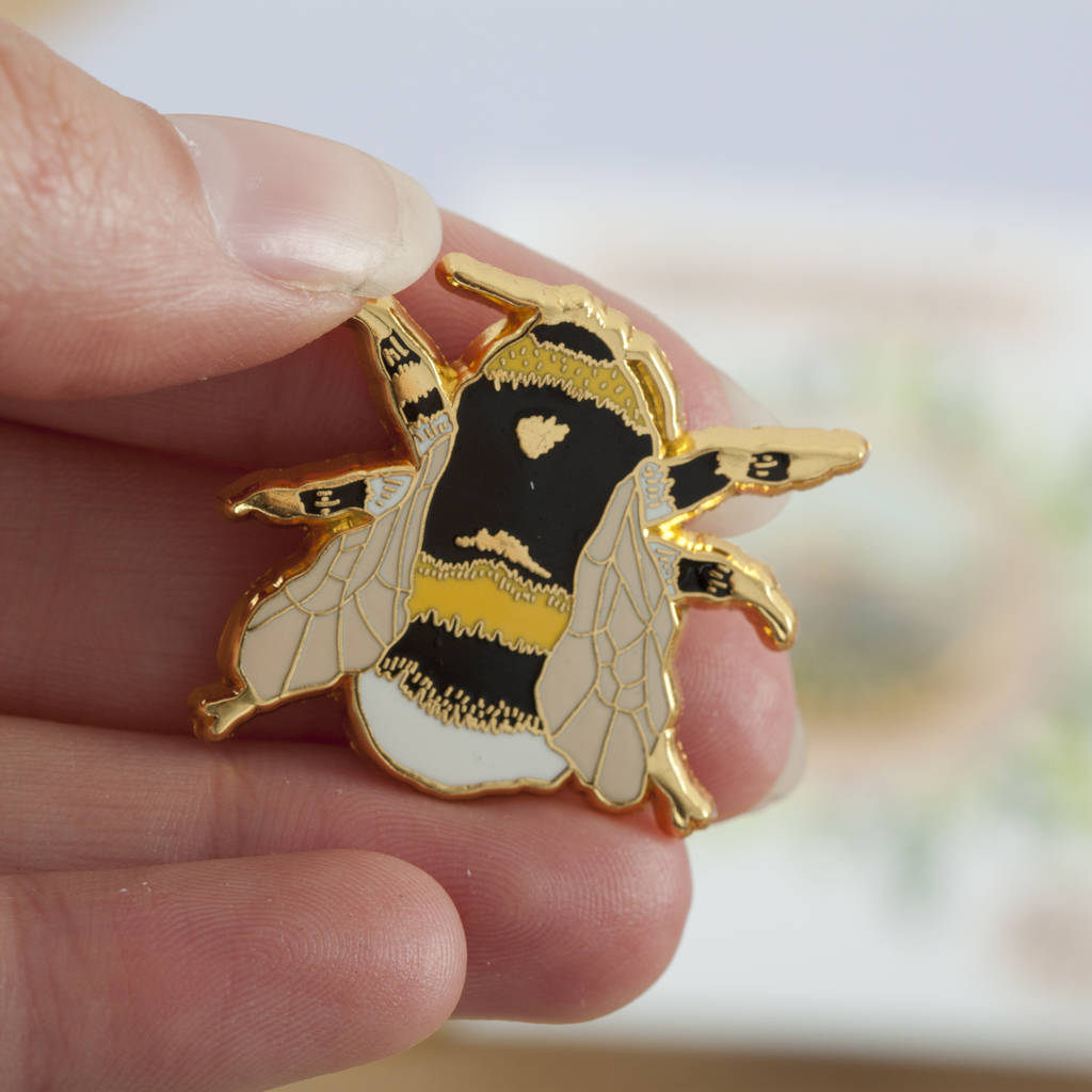 British Bee Enamel Pin Badge By Little Paisley Designs