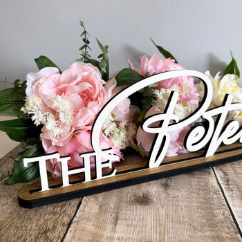 Elegant Custom Wedding Surname Sign For Home Decor, 2 of 7