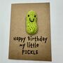 Little Pickle Crochet Birthday Card Handmade, thumbnail 1 of 8