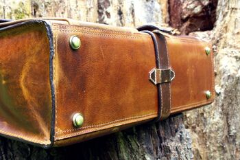 Personalised Mens Leather Briefcase Gift For Him, 8 of 12
