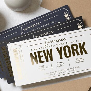 Personalised New York Birthday Boarding Pass Voucher, 2 of 9