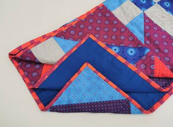 Blue And Red Patchwork Large Sofa Quilt, 6 of 11