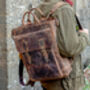 Leather Laptop Tote Backpack, thumbnail 2 of 12