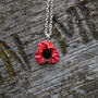 Poppy Red Flower Pendant Necklace, thumbnail 1 of 7