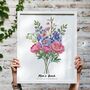 Personalised Birth Flower Family Print, thumbnail 10 of 12