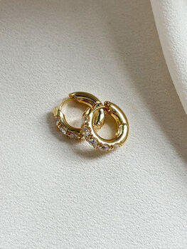 Gold Encrusted Chunky Hoops, 4 of 4