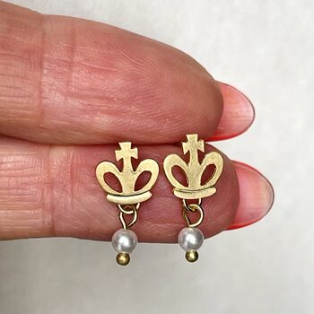 Crown Pearl Earrings, 3 of 3