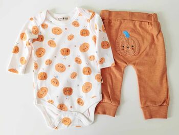 1st Halloween Baby Pumpkin Outfit, 3 of 5