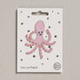 Pink Octopus Iron On Patch, thumbnail 1 of 4