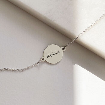 Sterling Silver Personalised Dainty Coin Bracelet, 2 of 10