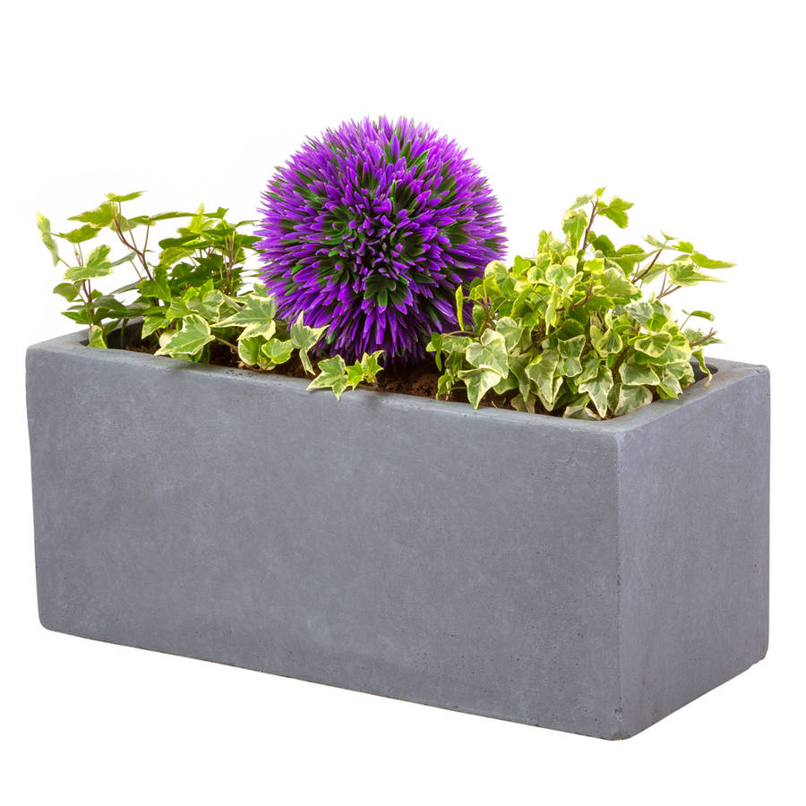 small window box planter in parisian grey by bay and box