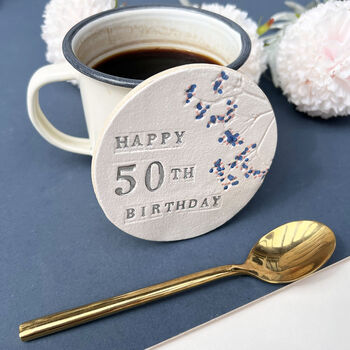 50th Birthday Floral Coaster, 4 of 8