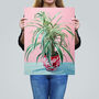 Spider Plant Lover Pink Green Blue Wall Art Print, thumbnail 2 of 6