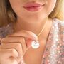 Esme 30th Birthday Disc And Birthstone Personalised Name Necklace, thumbnail 2 of 12