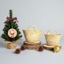 Handmade Christmas Mini Straw 'Love' Basket, thumbnail 5 of 12