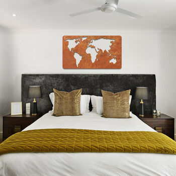 Metal World Map Wall Decor With Continents Design, 7 of 11