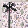 Three Sheets Of Rodeo Cowgirl Pink Wrapping Paper, thumbnail 1 of 2
