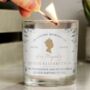 Personalised Queens Commemorative Glass Candle, thumbnail 2 of 3