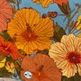 Tropical Hibiscus Flower Cotton Tea Towel, thumbnail 4 of 8