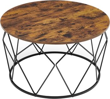 Small Centre Round Coffee Table With Steel Frame, 6 of 7